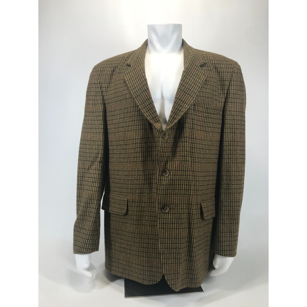 Banana Republic Adventure Outfitters Vintage Plaid Lambswool Blazer Size XL USA